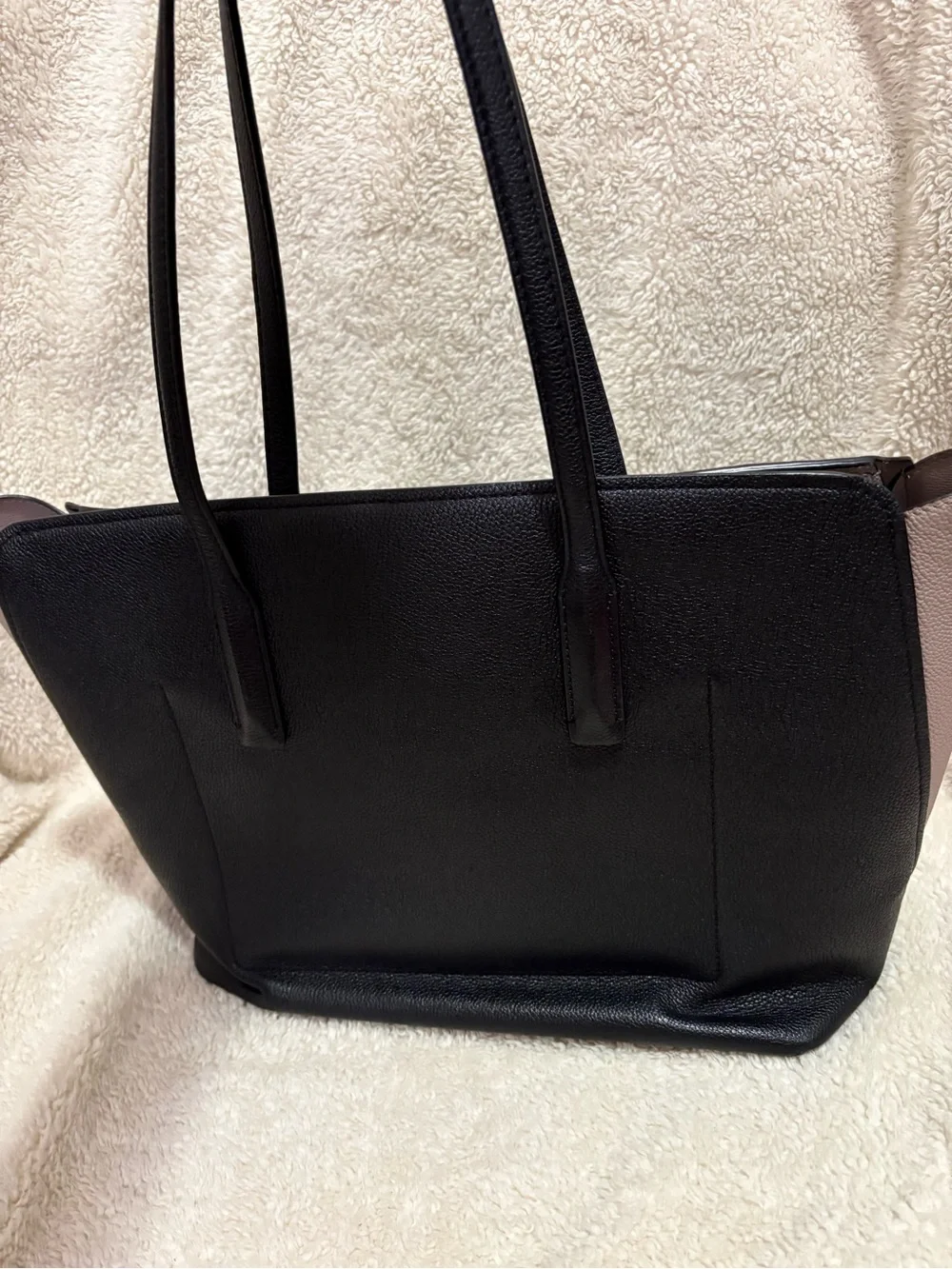 kate spade black tote with blush side panels
